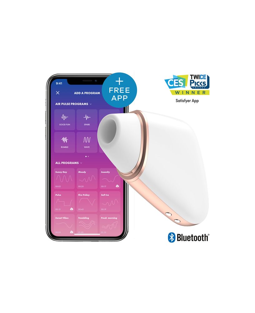 Estimulador de Clitoris Satisfyer love triangle negro con APP y Bluetooth