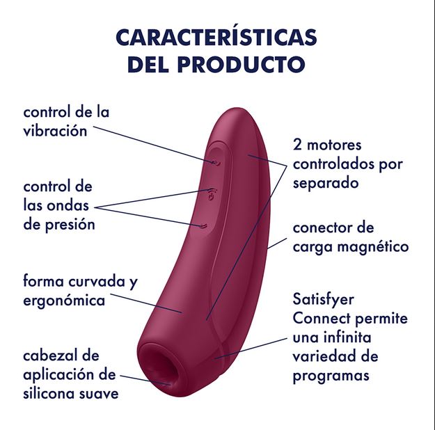 Satisfyer Curvy 1 estimulador de clitoris y punto G bluetooth con APP