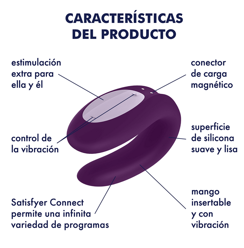 Satisfyer Double Joy Vibrador para parejas con APP, estimula clitoris, punto G y Pene