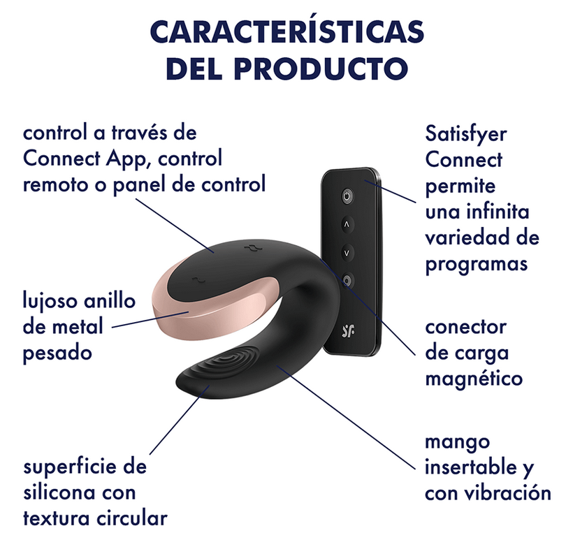 Vibrador para Parejas Bluetooth APP o control remoto Satisfyer Double Love