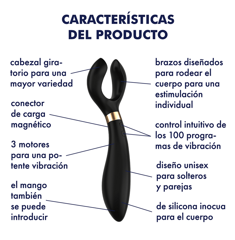 Vibrador multifunciones todas las zonas erogenas en pareja o a solas Satisfyer Endless Fun