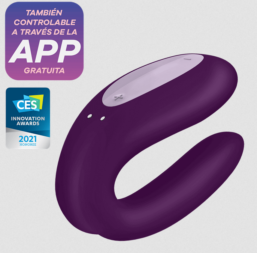 Satisfyer Double Joy Vibrador para parejas con APP, estimula clitoris, punto G y Pene