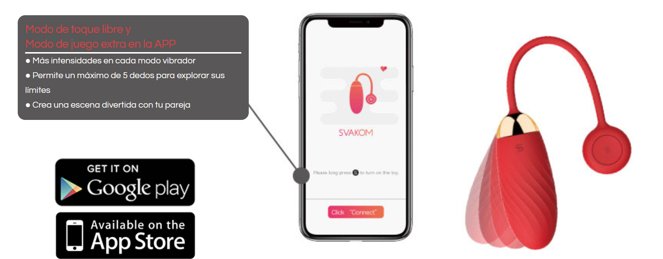 SVAKOM Bala Vibradora Bluetooth con Aplicacion Movil, ELLA